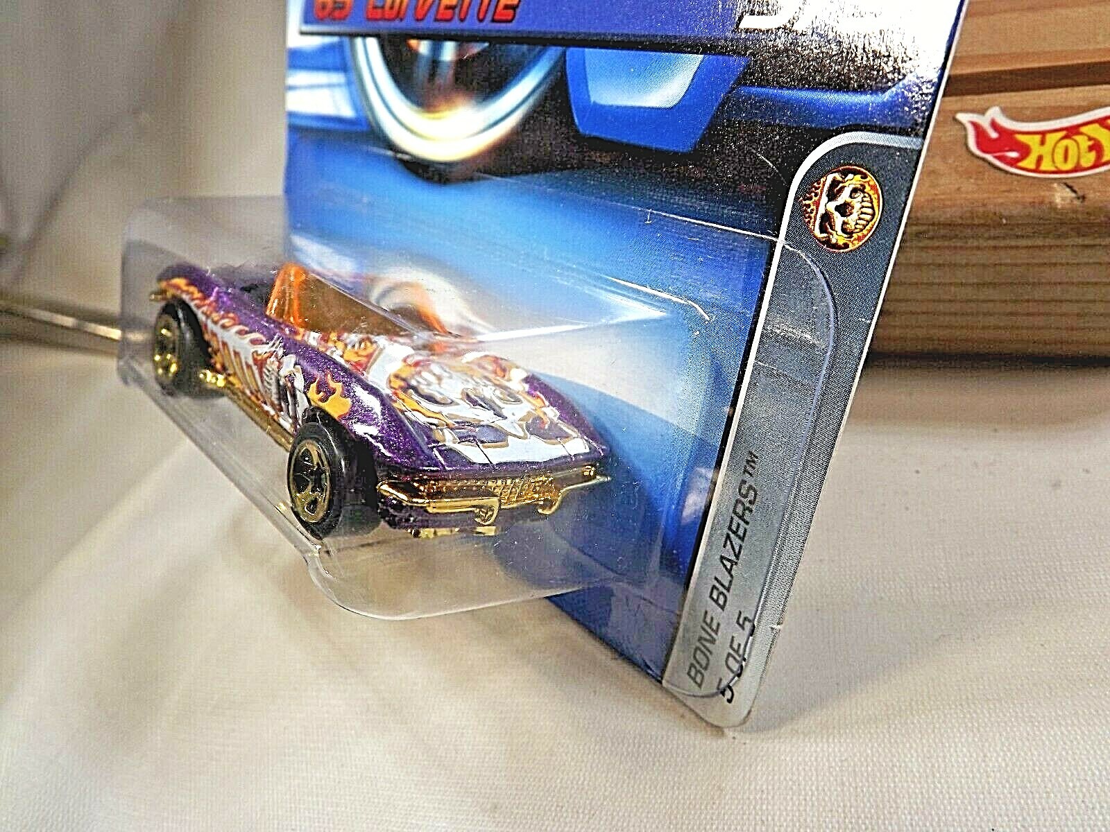 2006 Hot Wheels #85 Bone Blazers 5/5 ’65 CORVETTE Purple Variant w/Gold 5 Spokes