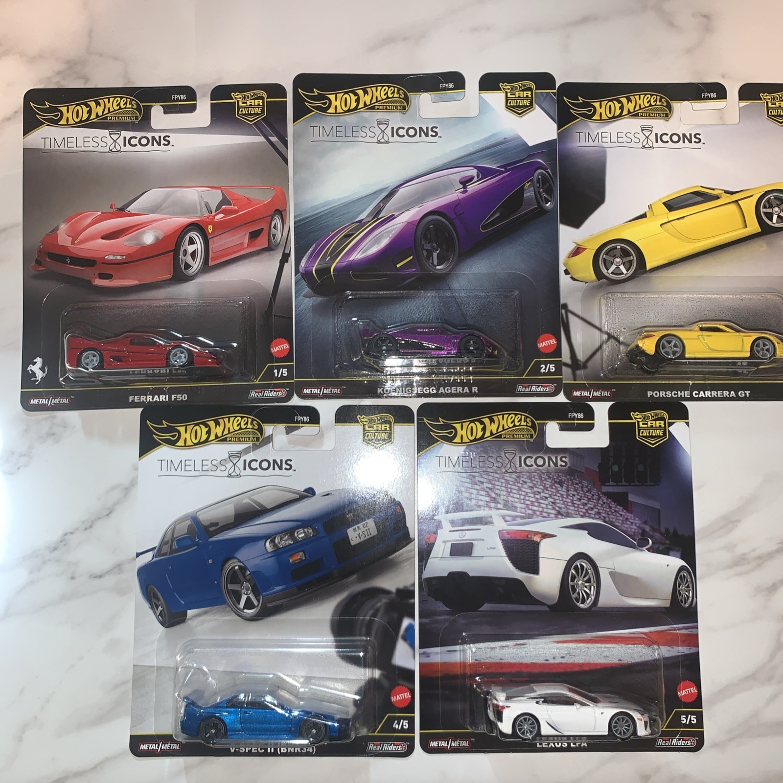 Hot Wheels Timeless Icons Premium Car Culture Set of 5