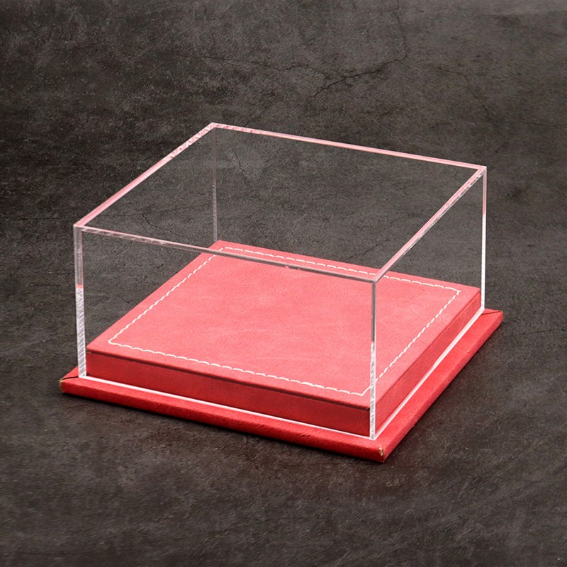 Diorama 1:64 Car Model Collection LED Display Case Leather Acrylic Dust Cover