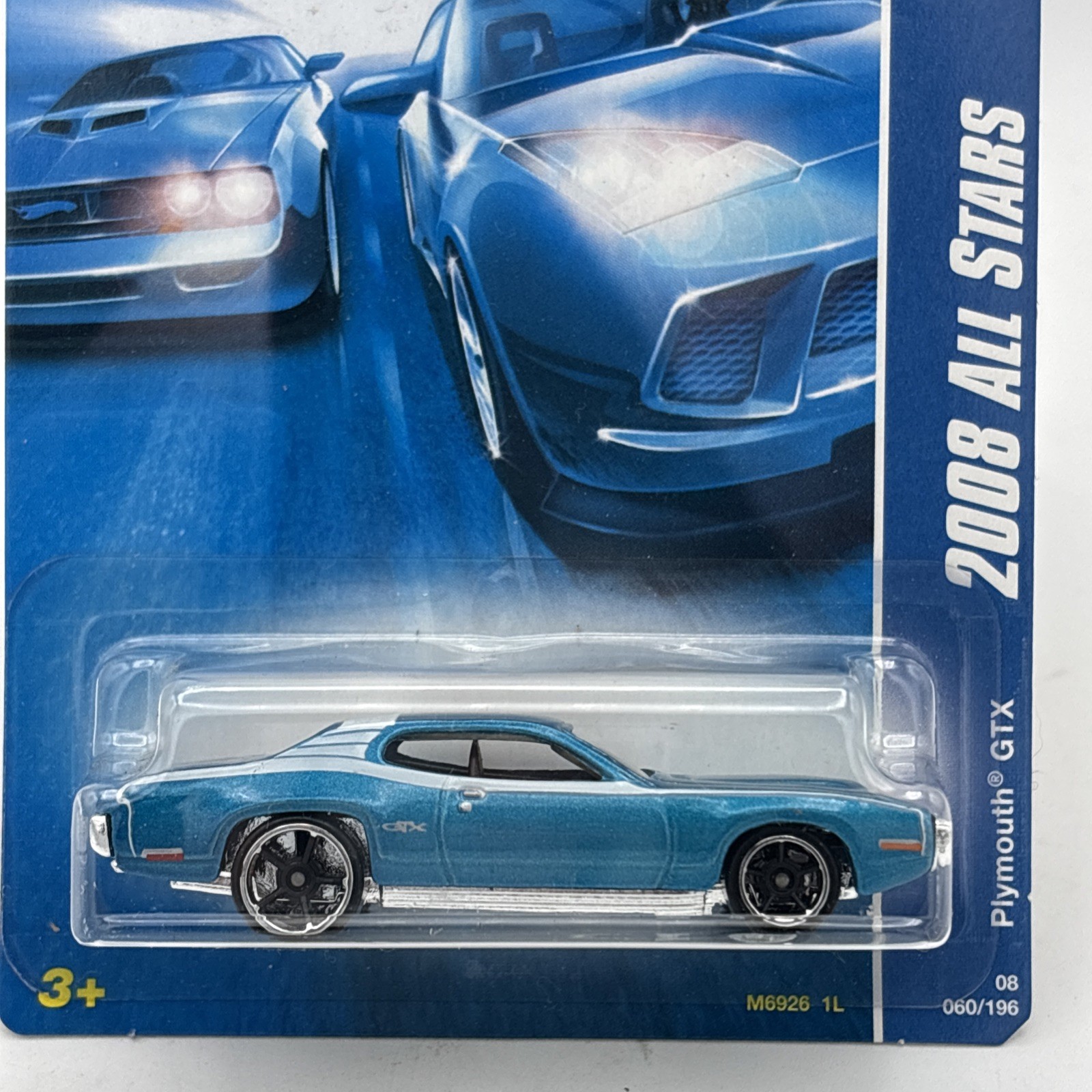 HOT WHEELS 2008 ALL STARS SERIES 71 PLYMOUTH GTX KMART COLOR EXCLUSIVE BLUE
