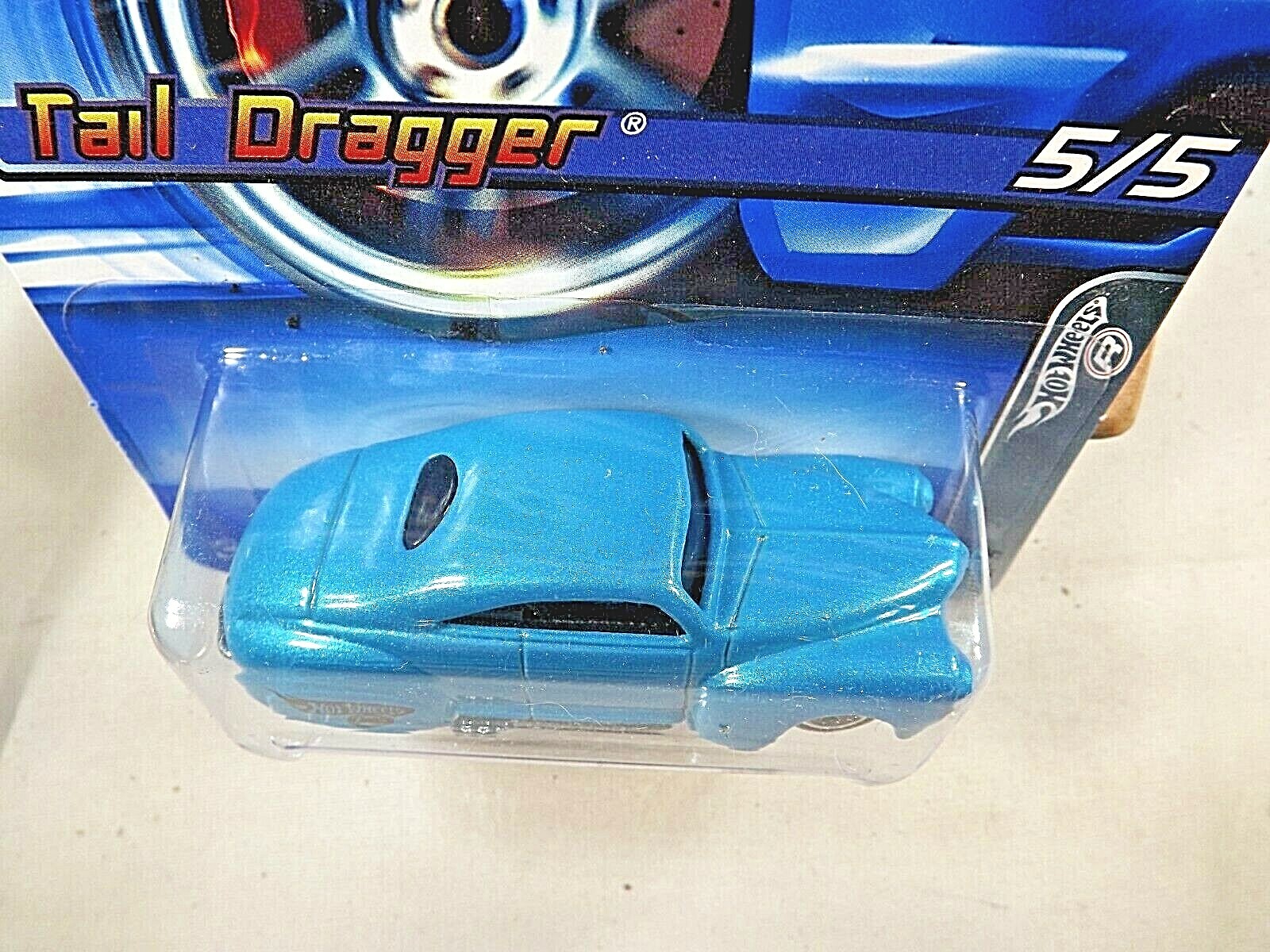 2005 Hot Wheels Kmart Exclusive #100 Red Lines 5/5 TAIL DRAGGER Teal w/5 Spokes