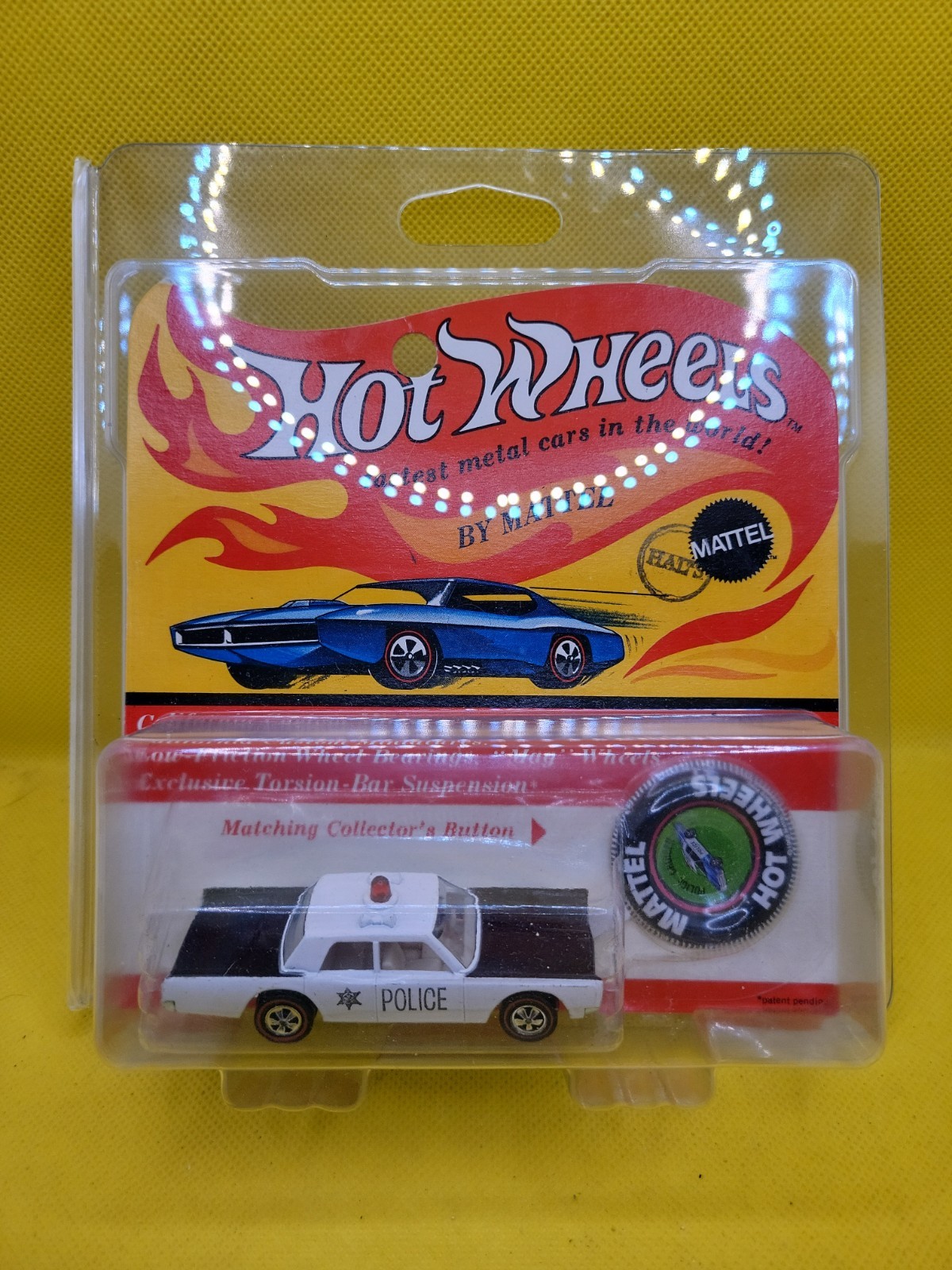 Hot Wheels Red Lines Police Cruiser on Card WIth Protector