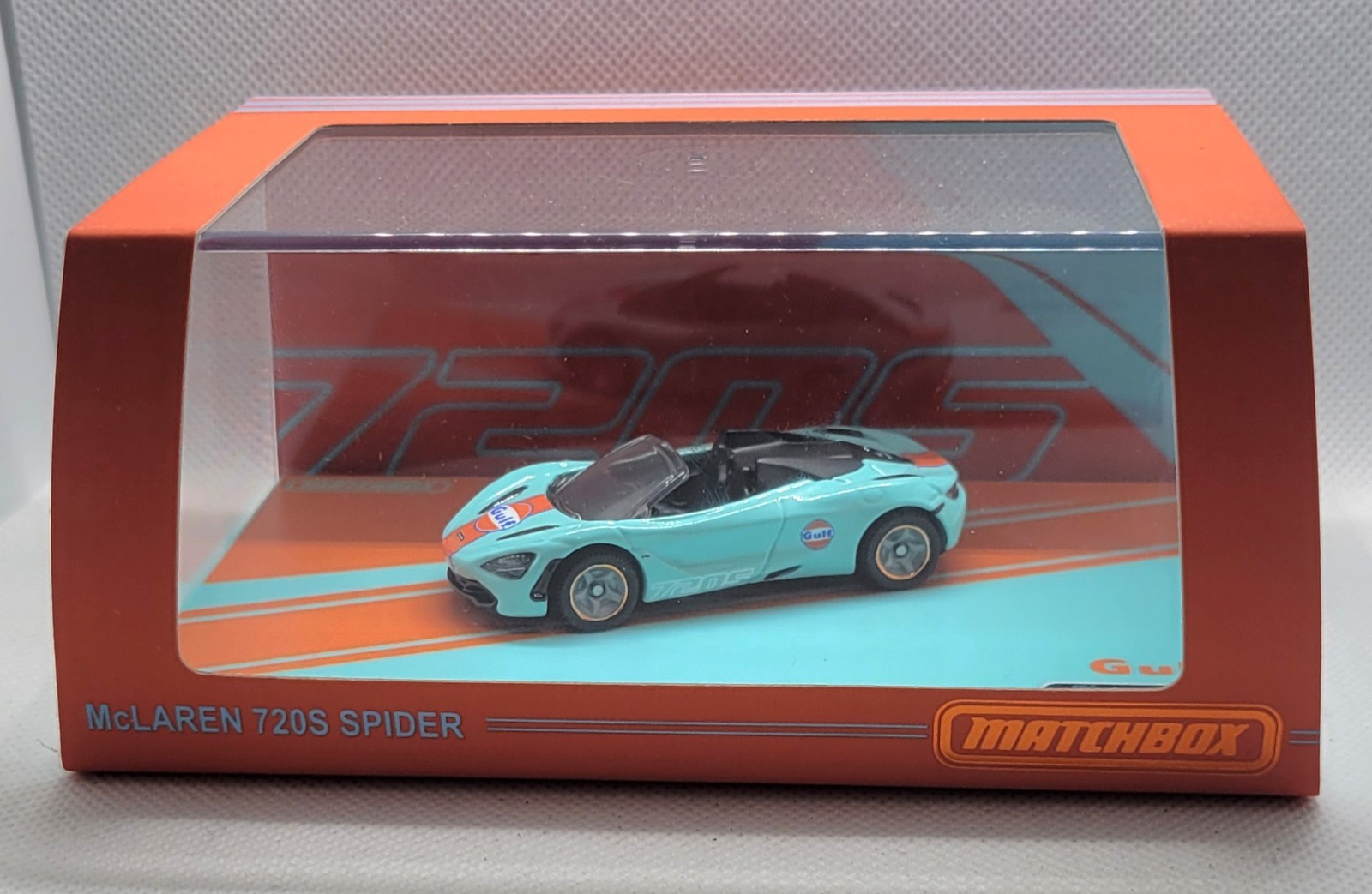 MATCHBOX COLLECTORS RLC MCLAREN 720S GULF SPIDER MINT