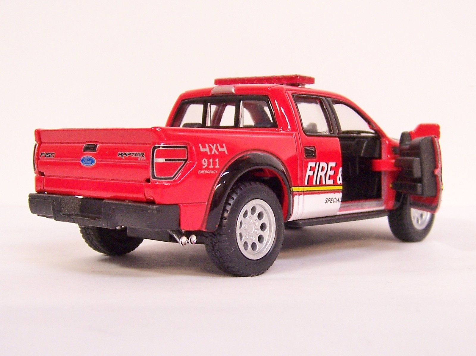 ’13 Ford F-150 Raptor Supercrew POLICE & FIRE RESCUE Diecast Model 1/46 PullBack