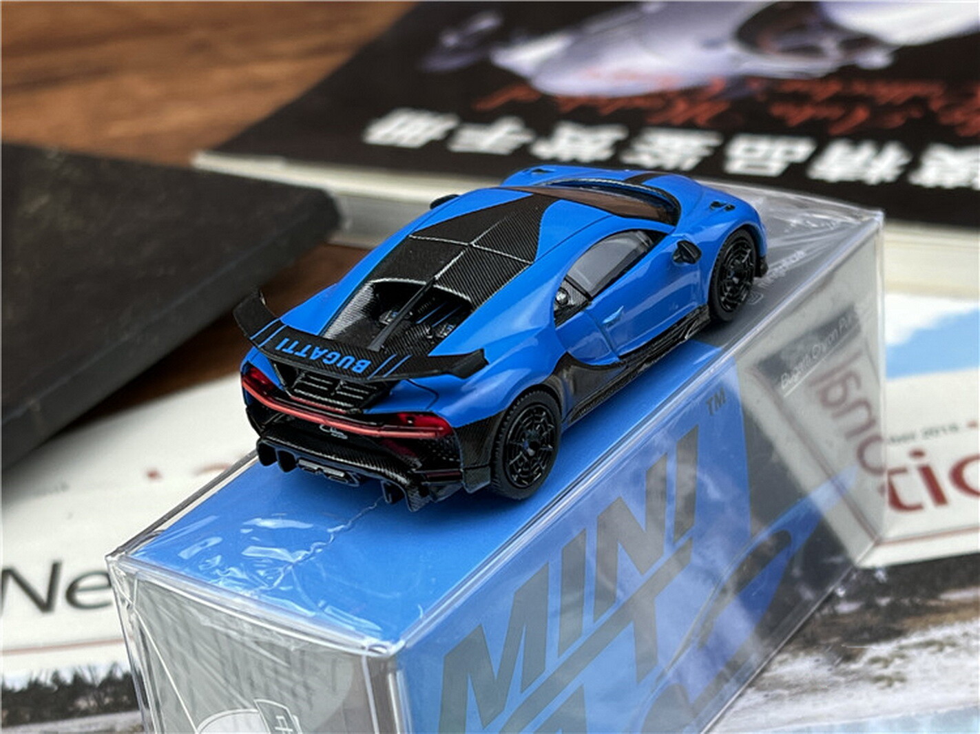 1/64 Scale Bugatti Chiron Pur Sport Blue Diecast Car Model Toy Collection