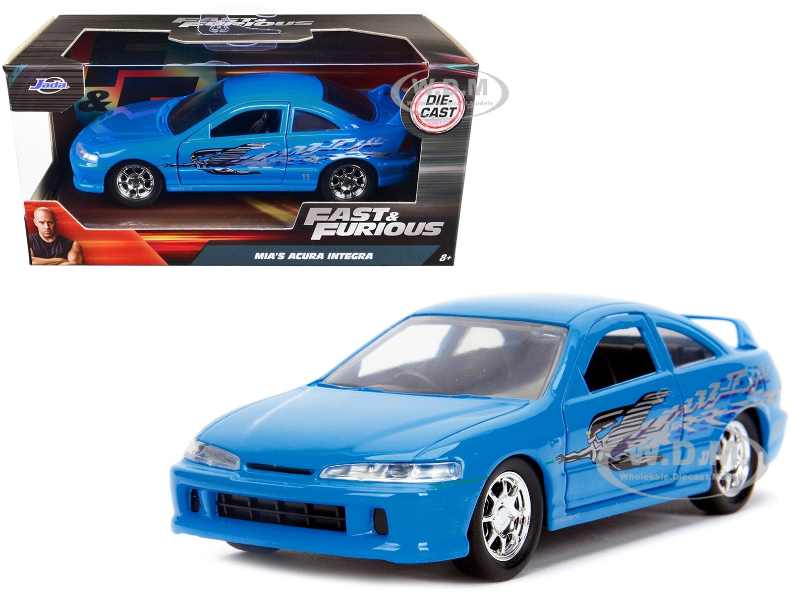 MIA’S ACURA INTEGRA LIGHT BLUE FAST & FURIOUS 1/32 DIECAST MODEL CAR JADA 31029