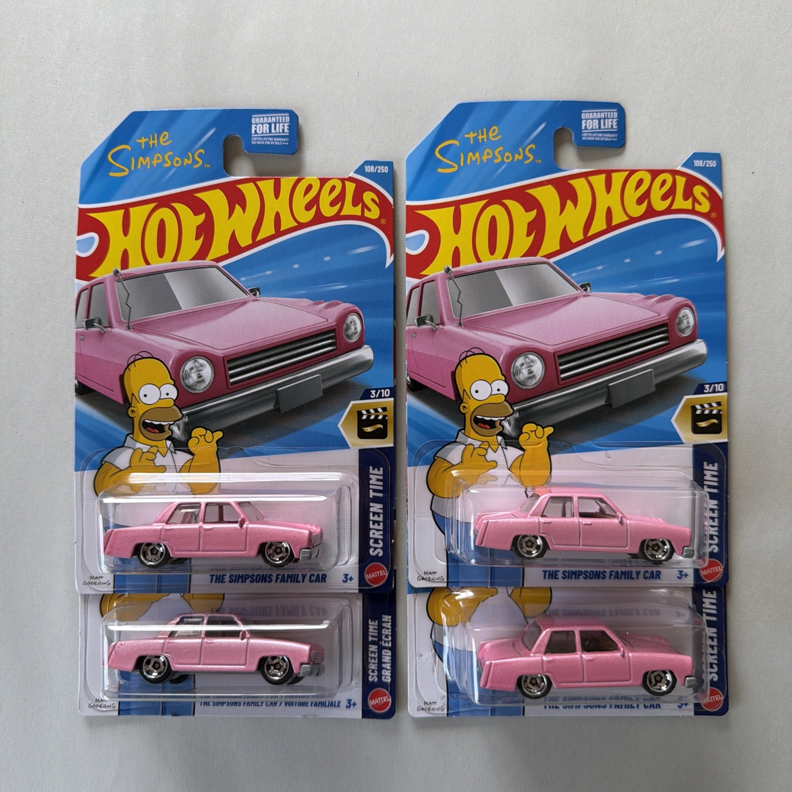 2026 Hot Wheels The Simpsons Family Car 108/250 (Lot of 4)