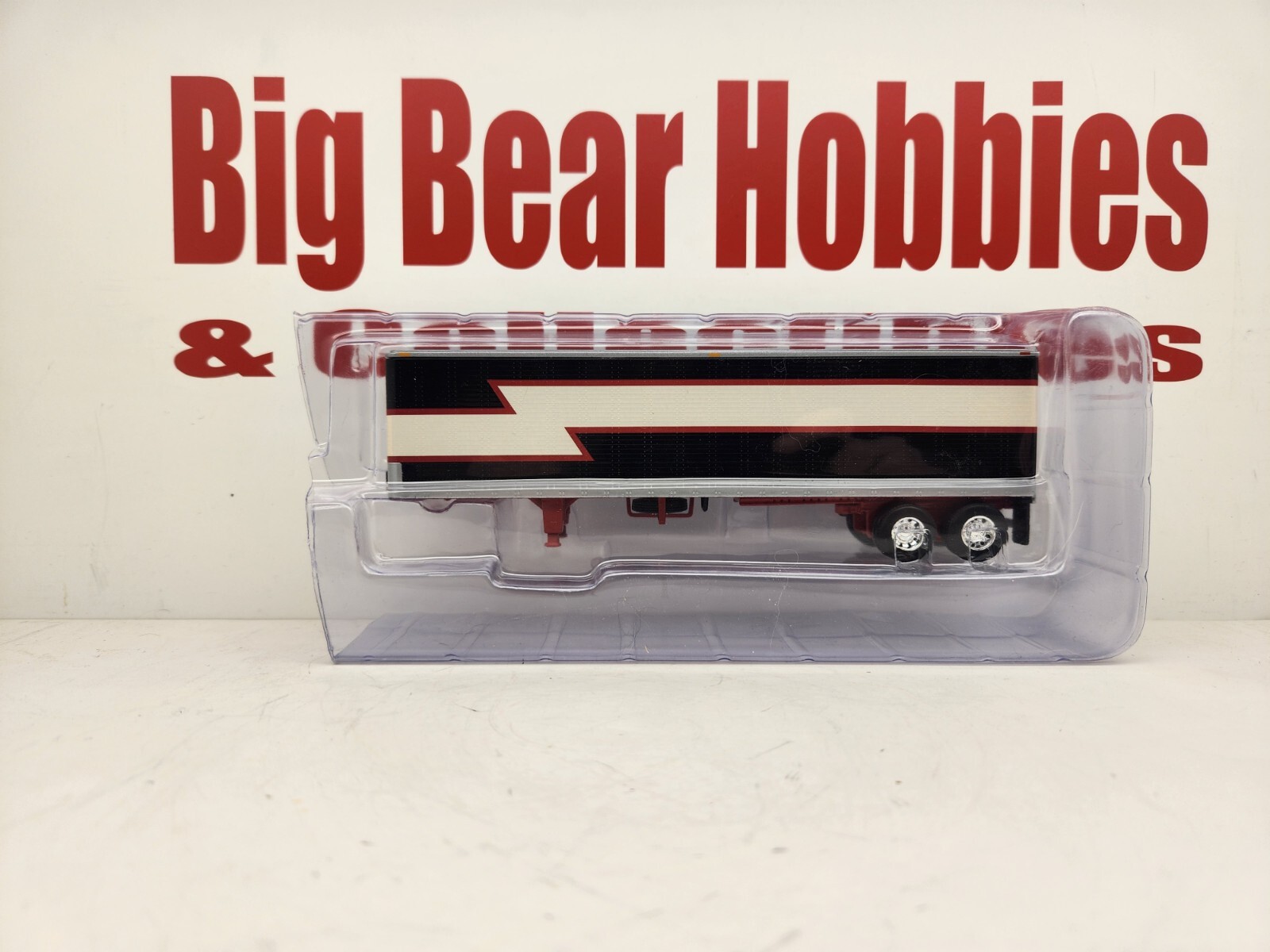 New 1/64 DCP Black,Tan, & Red Graphics Vintage Van Trailer