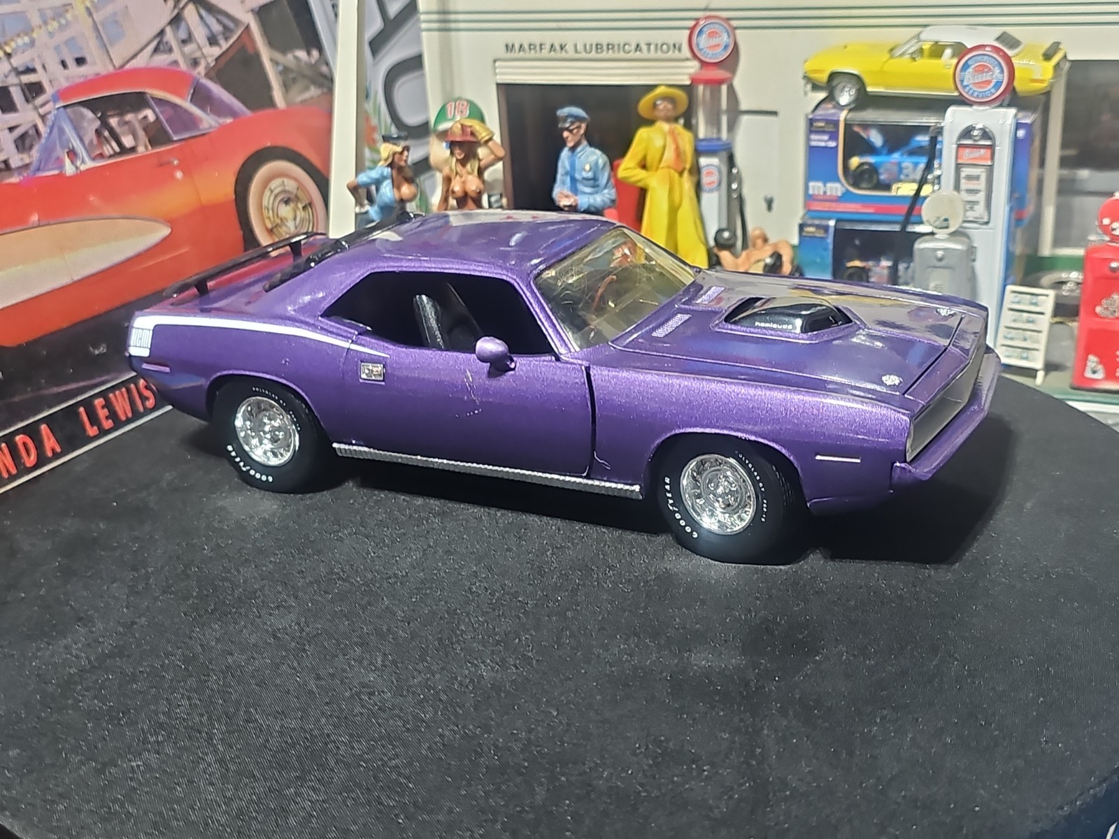 VINTAGE Ertl 1970 Plymouth Hemi Cuda Purple NICE CAR 🚗 READ 📚