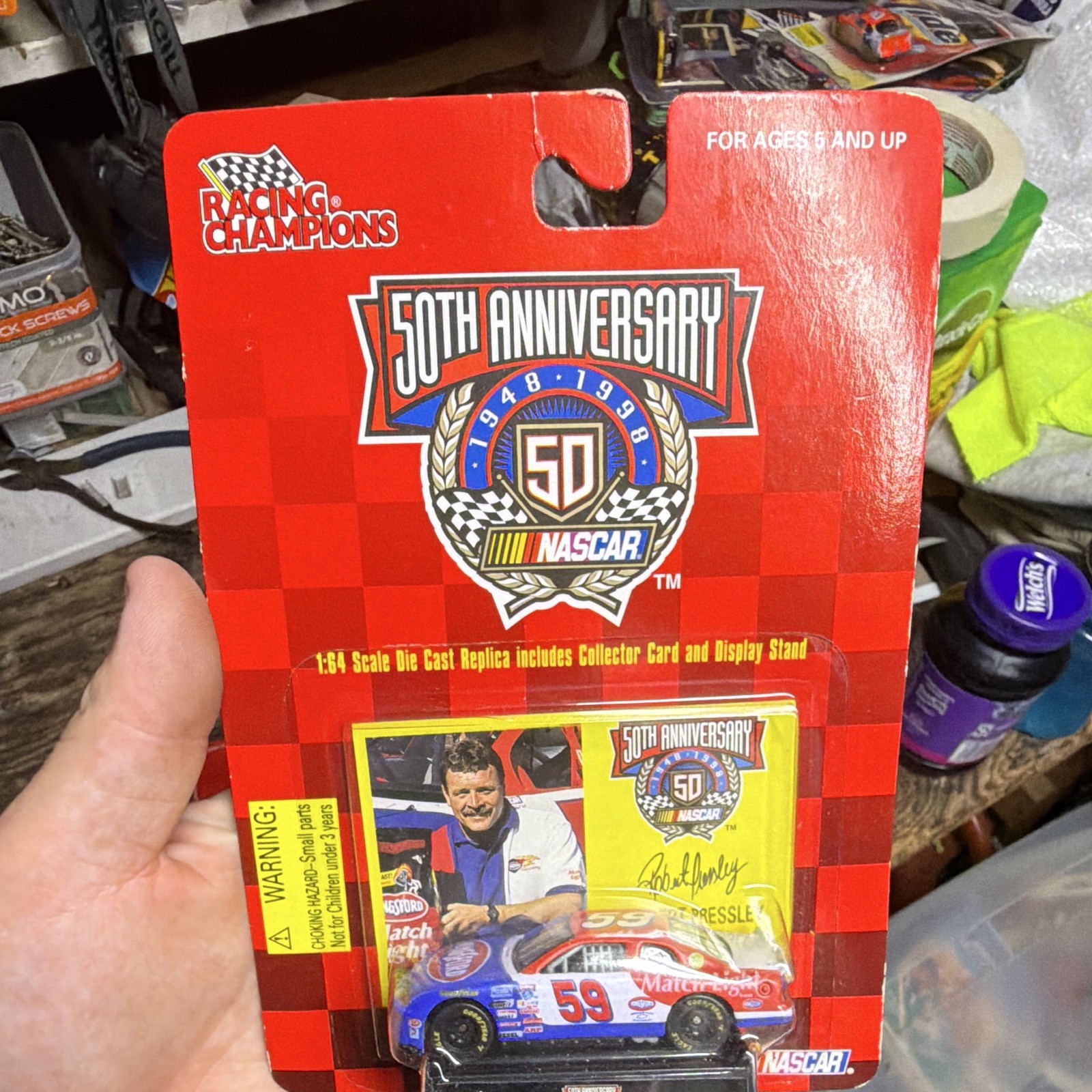 Racing Champions NASCAR 50th Anniversary 1998 1:64 Diecast Lot of 3 w/ Stand