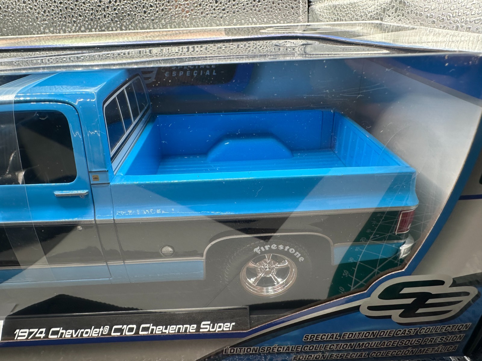 Maisto 1:18 1974 Chevrolet C10 Cheyenne Super Pickup Truck Blue Black Stripe New
