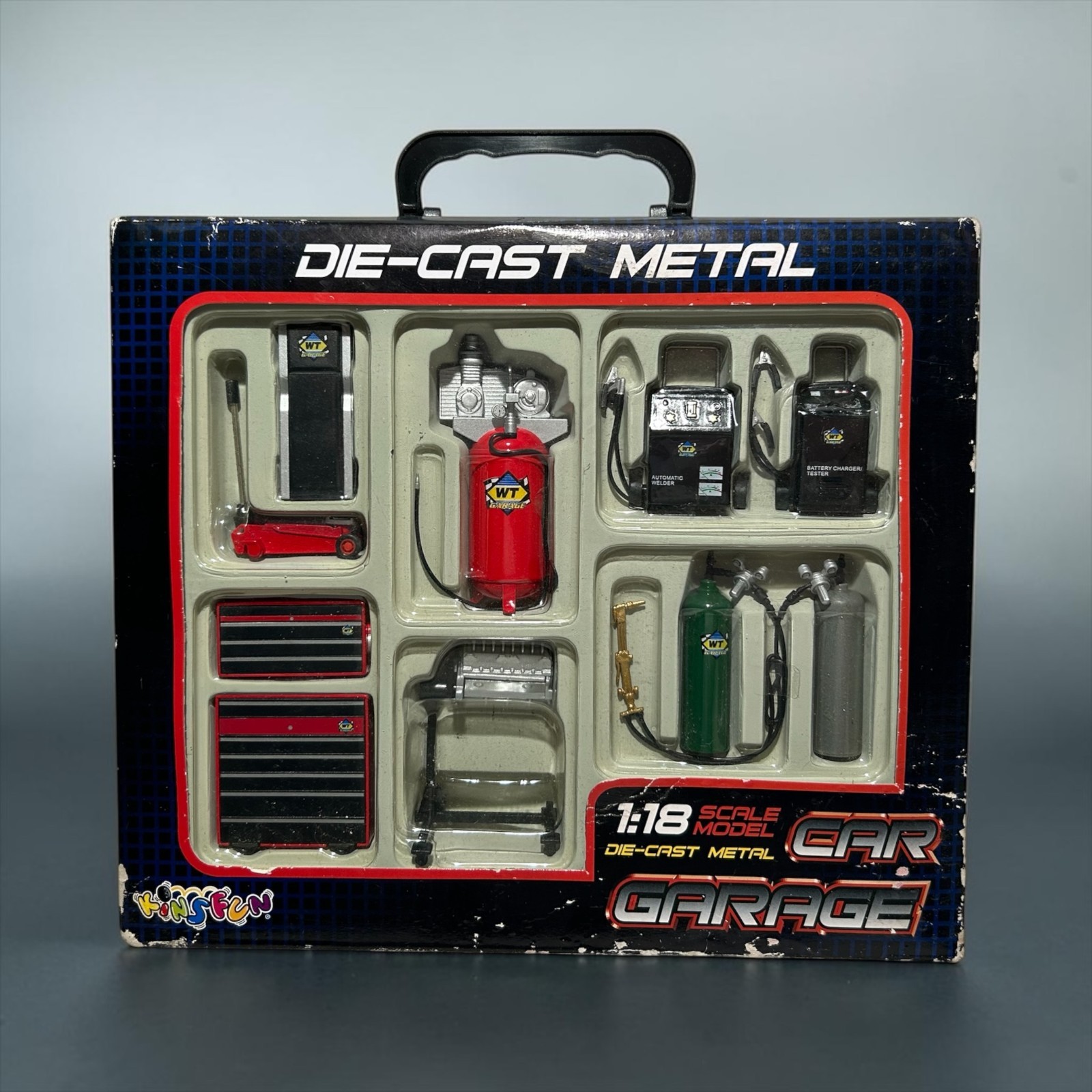 VTG Kintoy Car Garage 1:18 Scale Die-cast Set-Metal KinsFun Miniatures Sealed