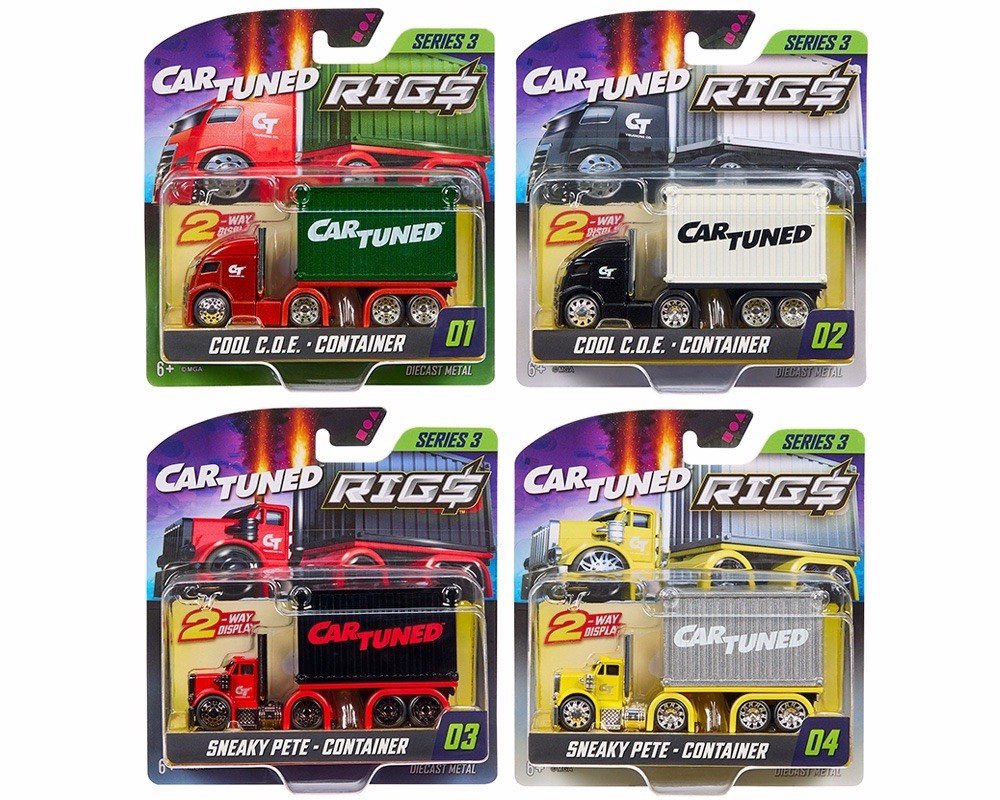 CarTuned Container Rigs Series 3 Set Of 4 Assortment Car Tuned 1/64 Factory Box