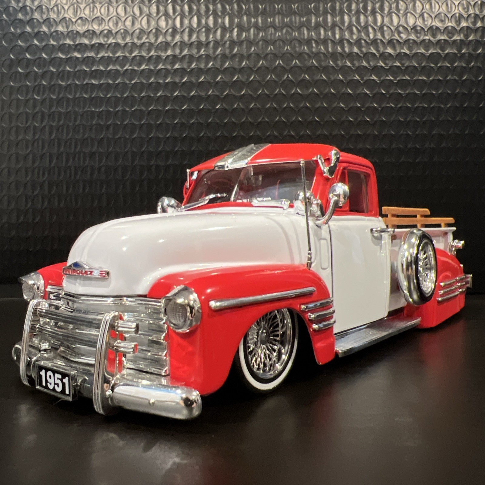 OG Chevy Street Low 1951 Chevrolet Pickup Truck Lowrider Diecast Car 1:24 Nice!