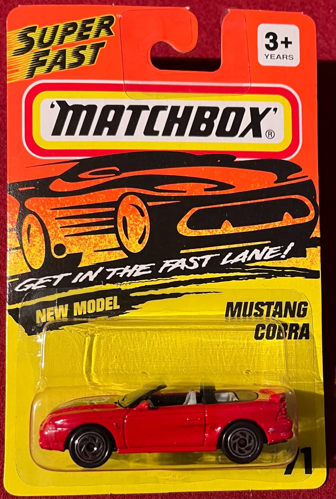 MATCHBOX SUPER FAST #71 MUSTANG COBRA RED. SEE COMBINED OFFERS!