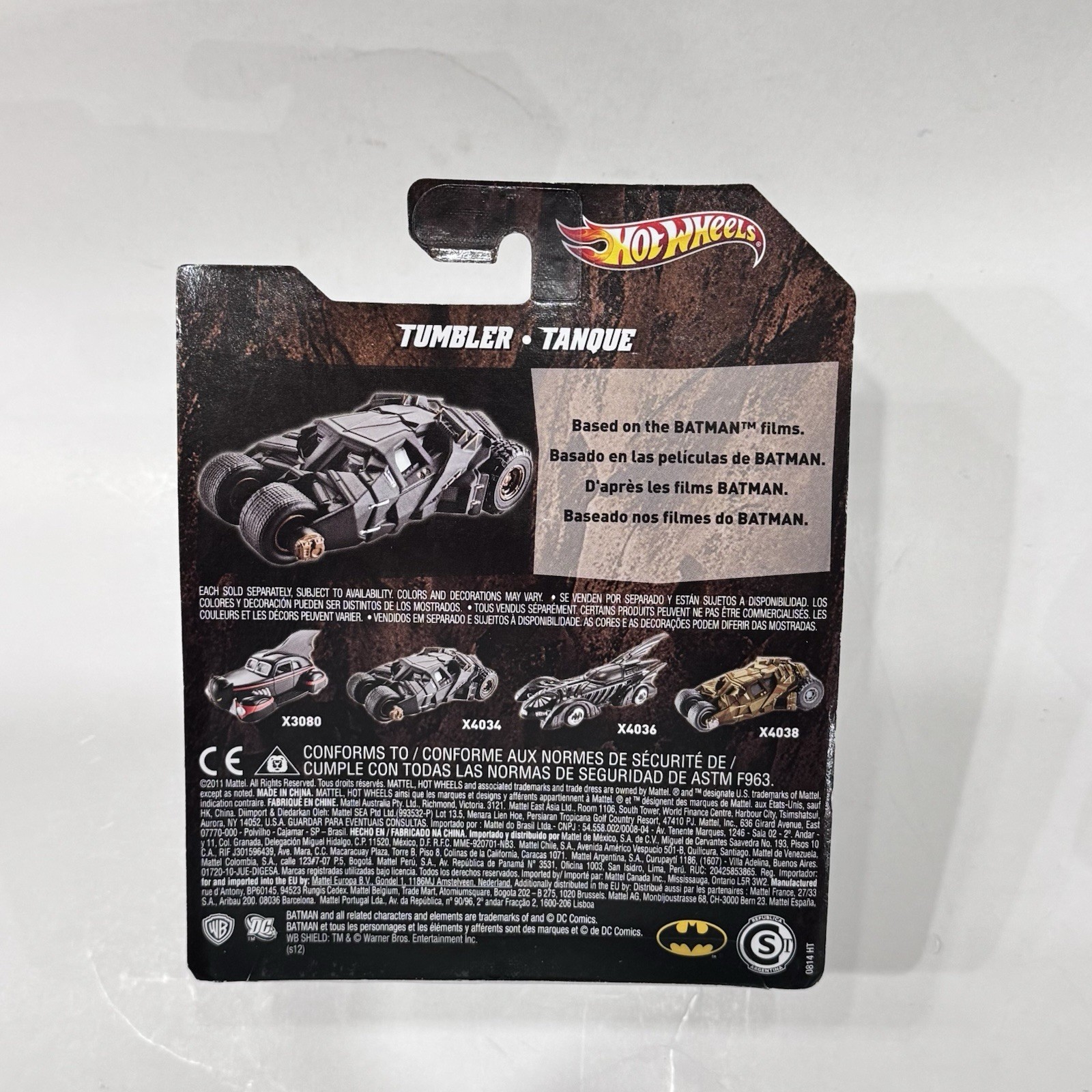 2011 Hot Wheels 1/43 Batman the Dark Knight Tumbler Plus Classic 1966 Batmobile