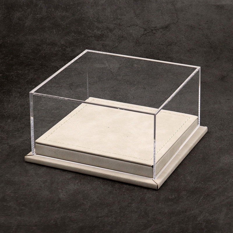 Diorama 1:64 Car Model Collection LED Display Case Leather Acrylic Dust Cover
