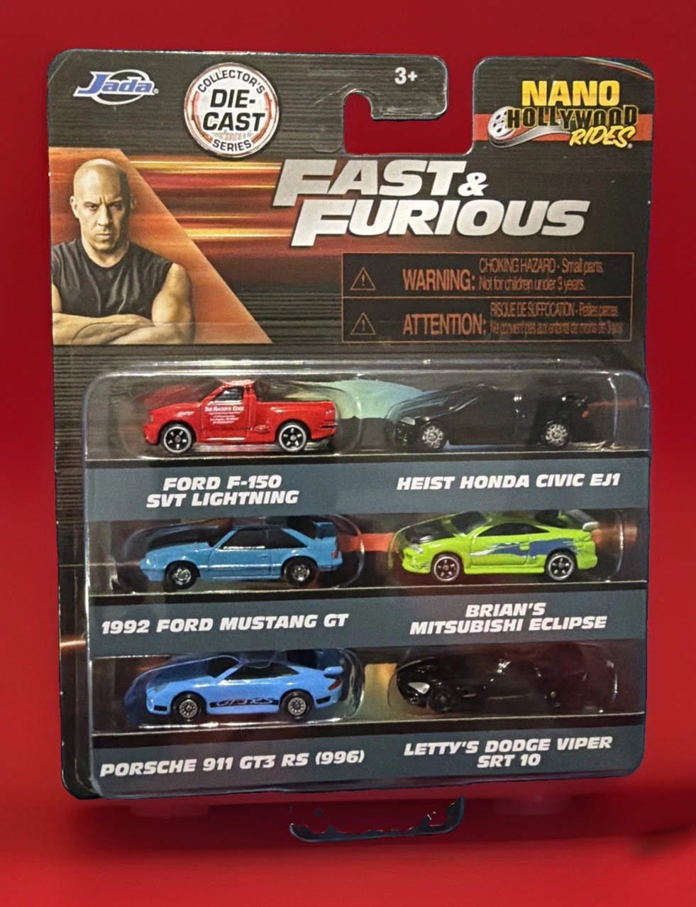 Fast & Furious 1.65″ Nano Hollywood Rides Collector’s Die-Cast Series Cars, 6ct