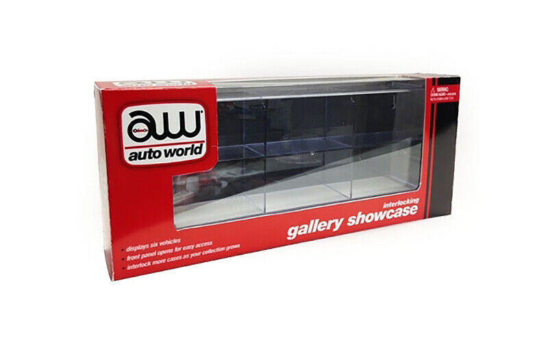 6 CAR INTERLOCKING ACRYLIC DISPLAY SHOW CASE FOR 1/64 MODELS AUTO WORLD AWDC003