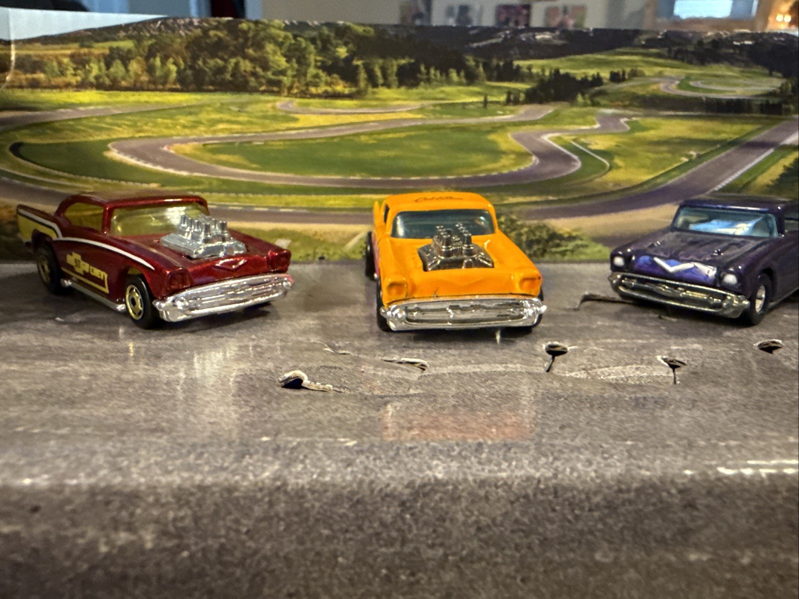 Hot Wheels 57′ Chevy Hot Rod Metal Flake Maroon Red GHO Cal Custom Editors Choi