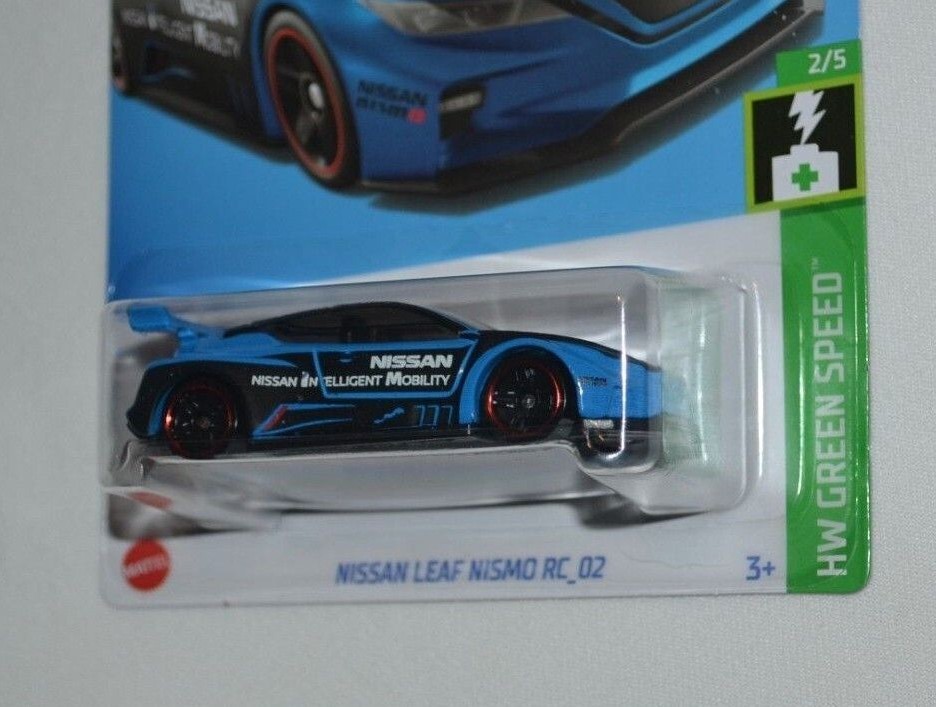 HOT WHEELS 2022 HW GREEN SPEED 2/5 – NISSAN LEAF NISMO RC_02 BLUE AND BLACK