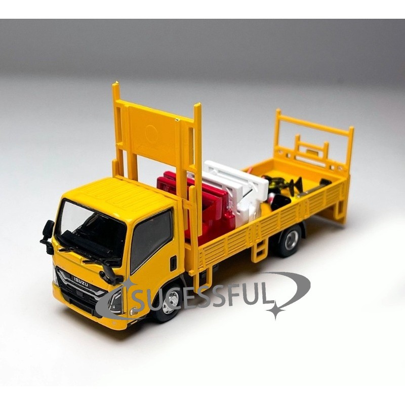 DBGT DBGT64ELF 1/64 Yellow Isuzu ELF Road Construction Truck Metal Diecast Model