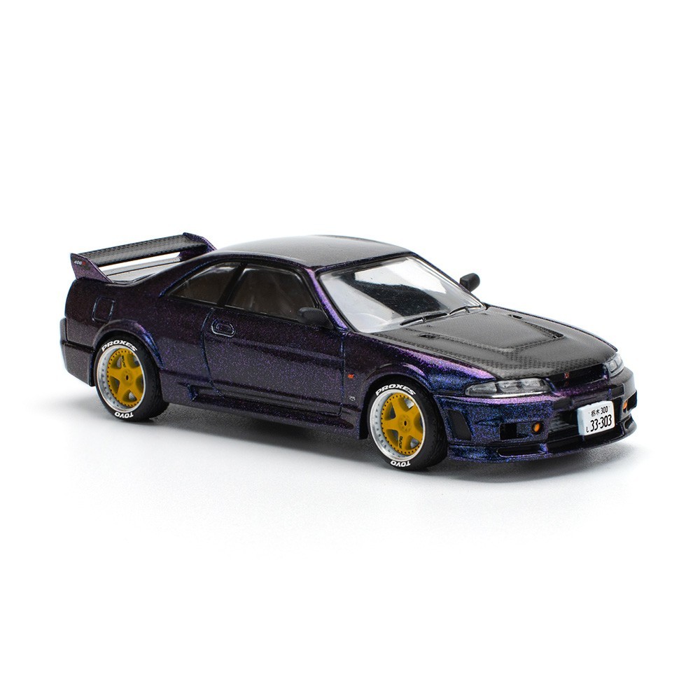 Pop Race 1:64 Nissan GT-R R33 Nismo Midnight Purple Diecast Model Car PR640256
