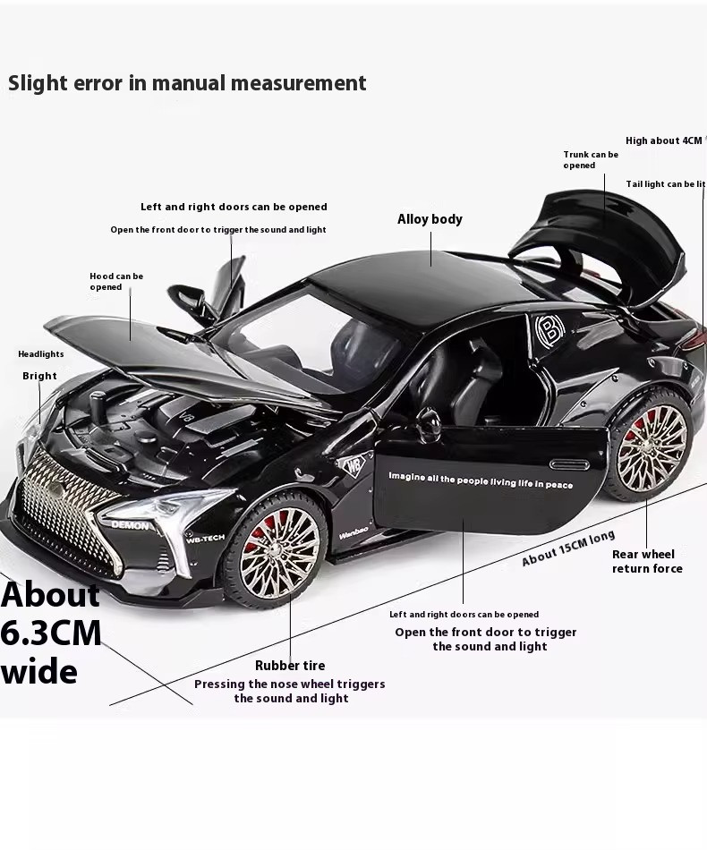 1:32 Lexus LC500 Alloy Sports Car Model Diecast Metal Toy Racing Car Vehicle