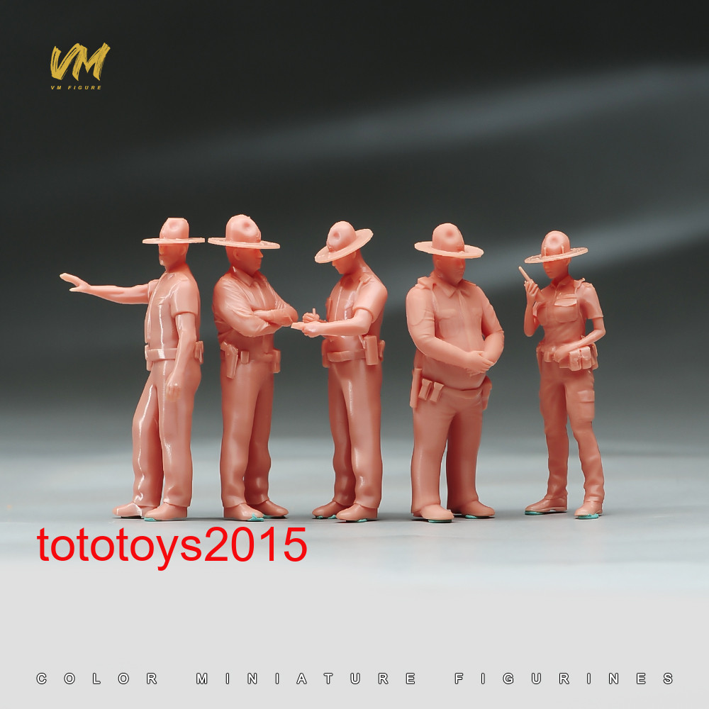 1/64 1/87 1/72 US Patrol Police Men Lady Scene Miniature Figures Doll Model Toy