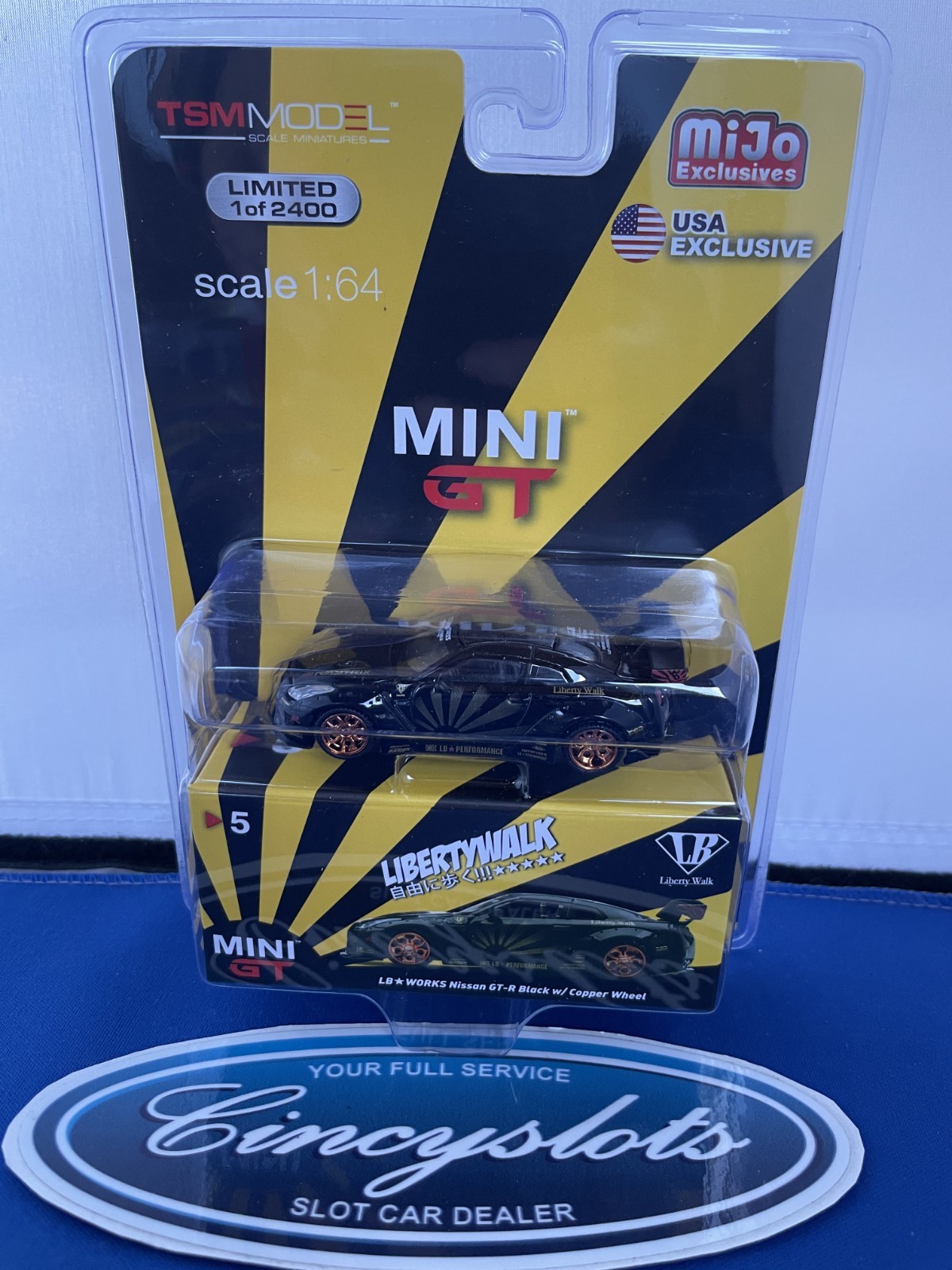 MINI GT LBWorks Nissan GT-R Black w/ Copper Wheels Liberty Walk MiJo Minicar