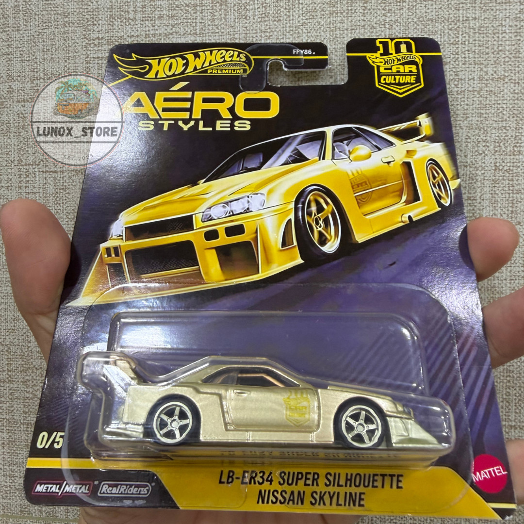 Hot Wheels Aero Styles Gold LBWK LB-ER34 Super Silhouette [Custom CHASE Diecast]