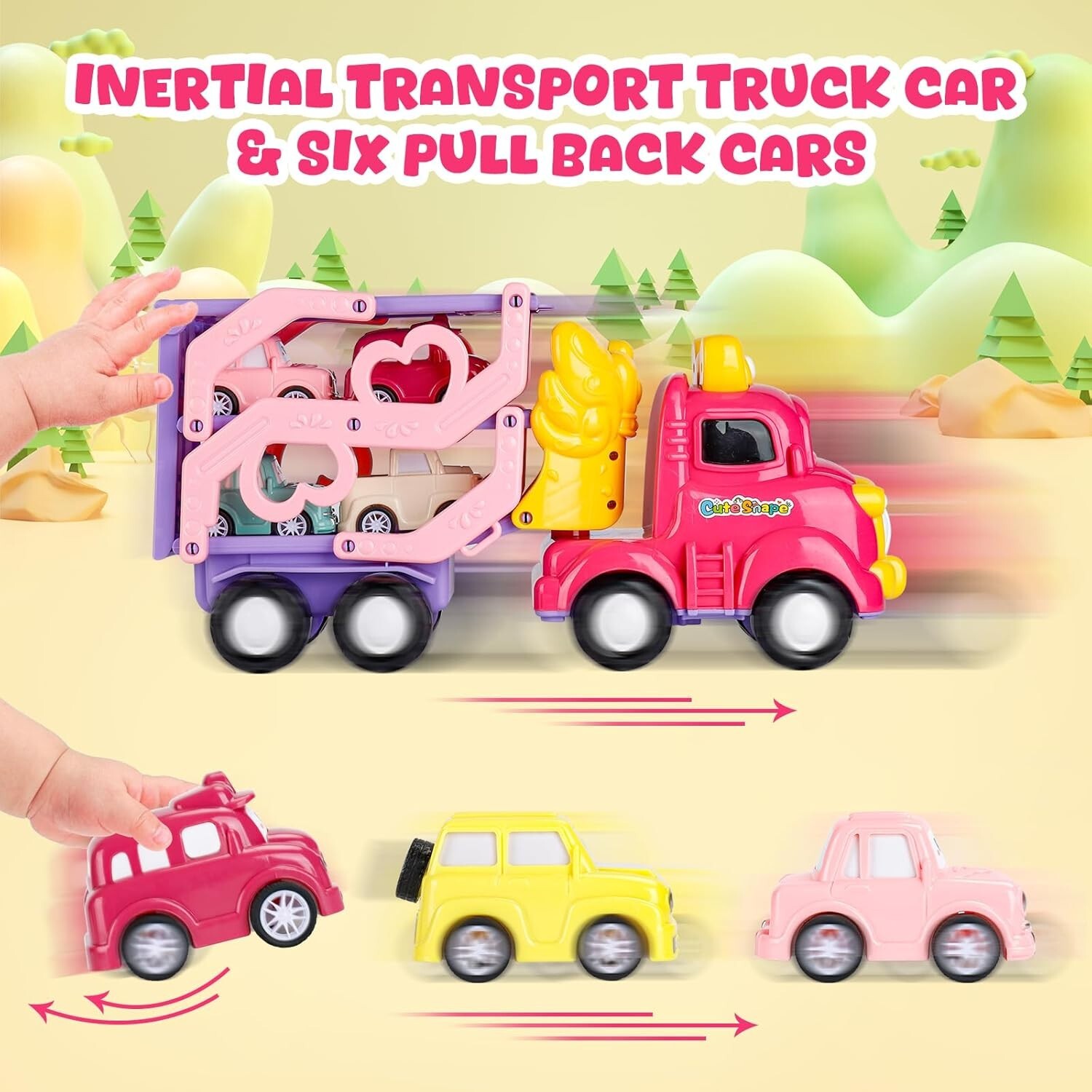 Toddler Truck Kids Car Toy Vehicle with Light & Sound for 3+ Girls, XMAS Gift UK