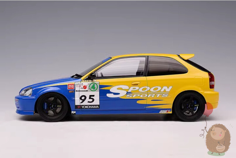 MOTORHELIX MH 1/18 Honda type R EK9 SPOON #95 Alloy Diecast Model Car Kids Toys