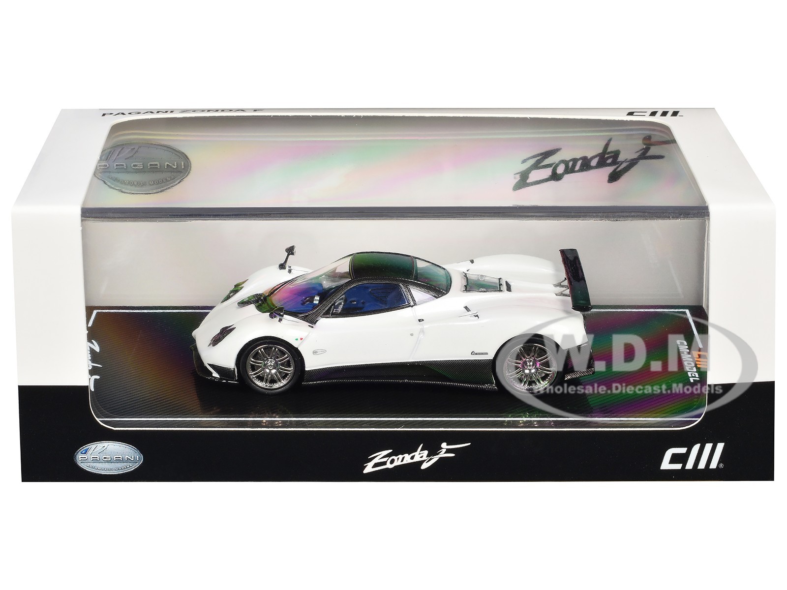 PAGANI ZONDA F PEARL WHITE 1/64 DIECAST MODEL CAR BY CM MODEL CM64-ZONDAF-01
