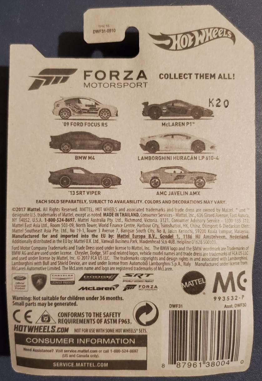 Hot Wheels ’09 Ford Focus RS Forza Motorsport 1/6