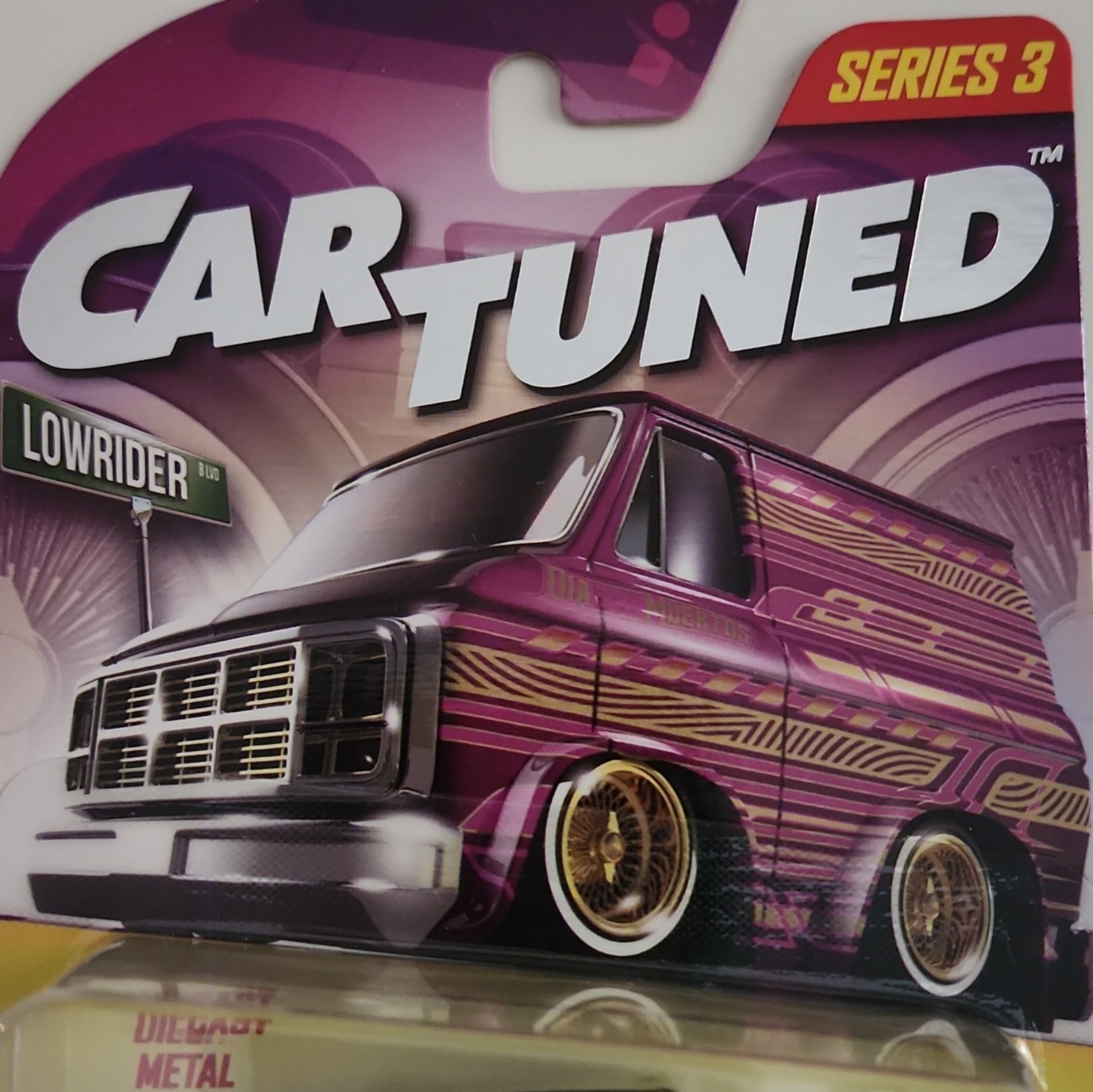 Car Tuned Series 3 Lowrider ’79 GMC Vandura Van Diecast Purple/Gold/Black