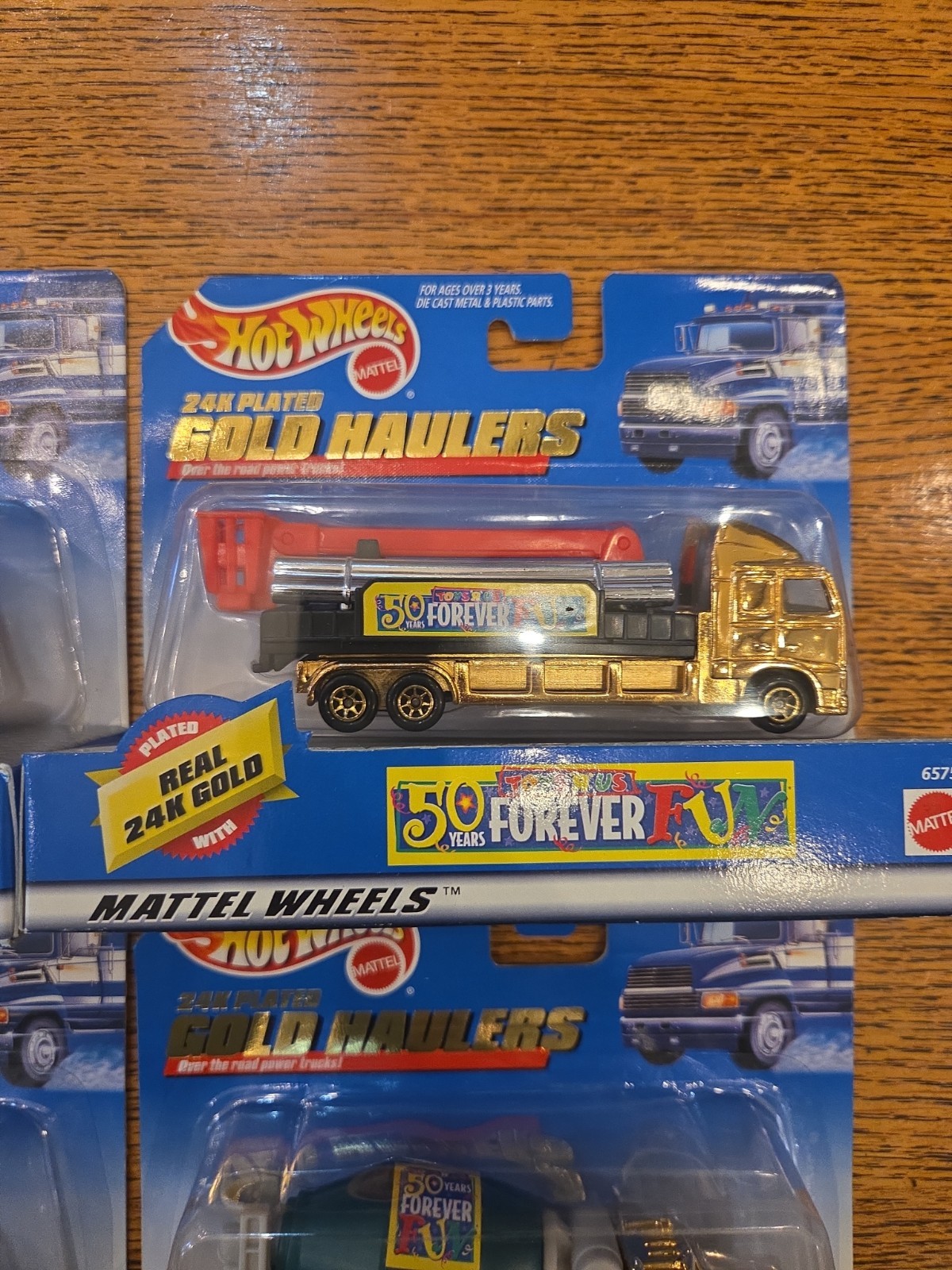 Hot Wheels 24K Plated Gold Haulers Toys R Us 50 Years Lot of 4 D57