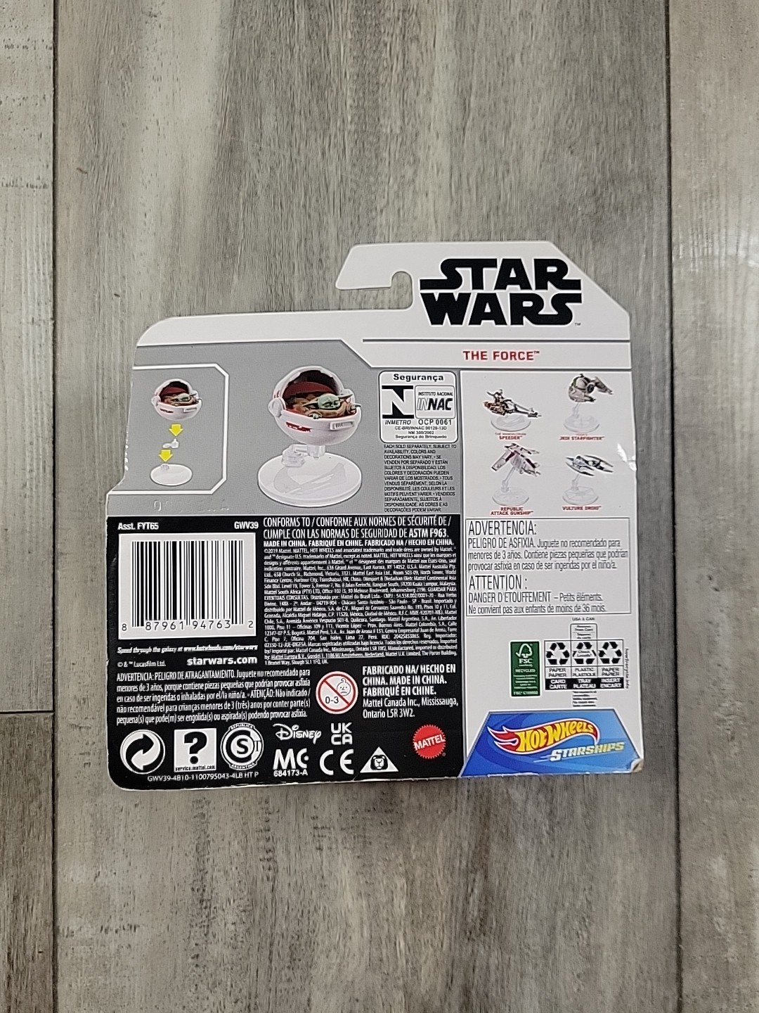 Star Wars Hot Wheels Starships MandalorianThe Child The Force Grogu Hover Pram