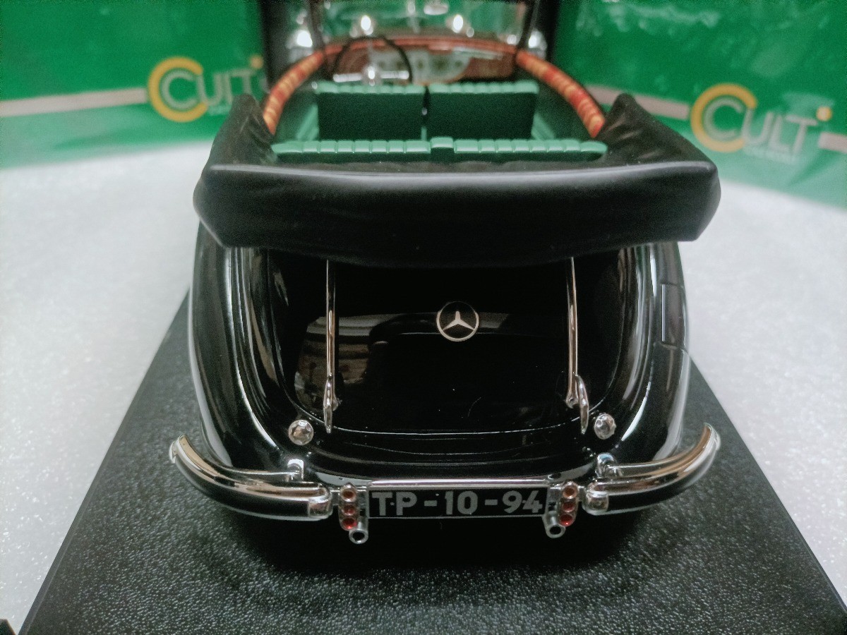 Cult 1:18 Mercedes Benz 540K B 1936 Black Silver Convertible Vintage Car Model