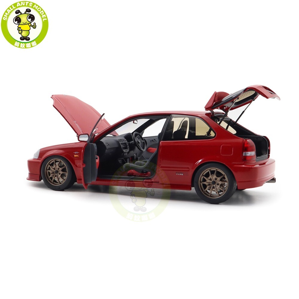 1/18 MOTORHELIX Honda CIVIC Type R EK9 MUGEN POWER Red Diecast Model Car