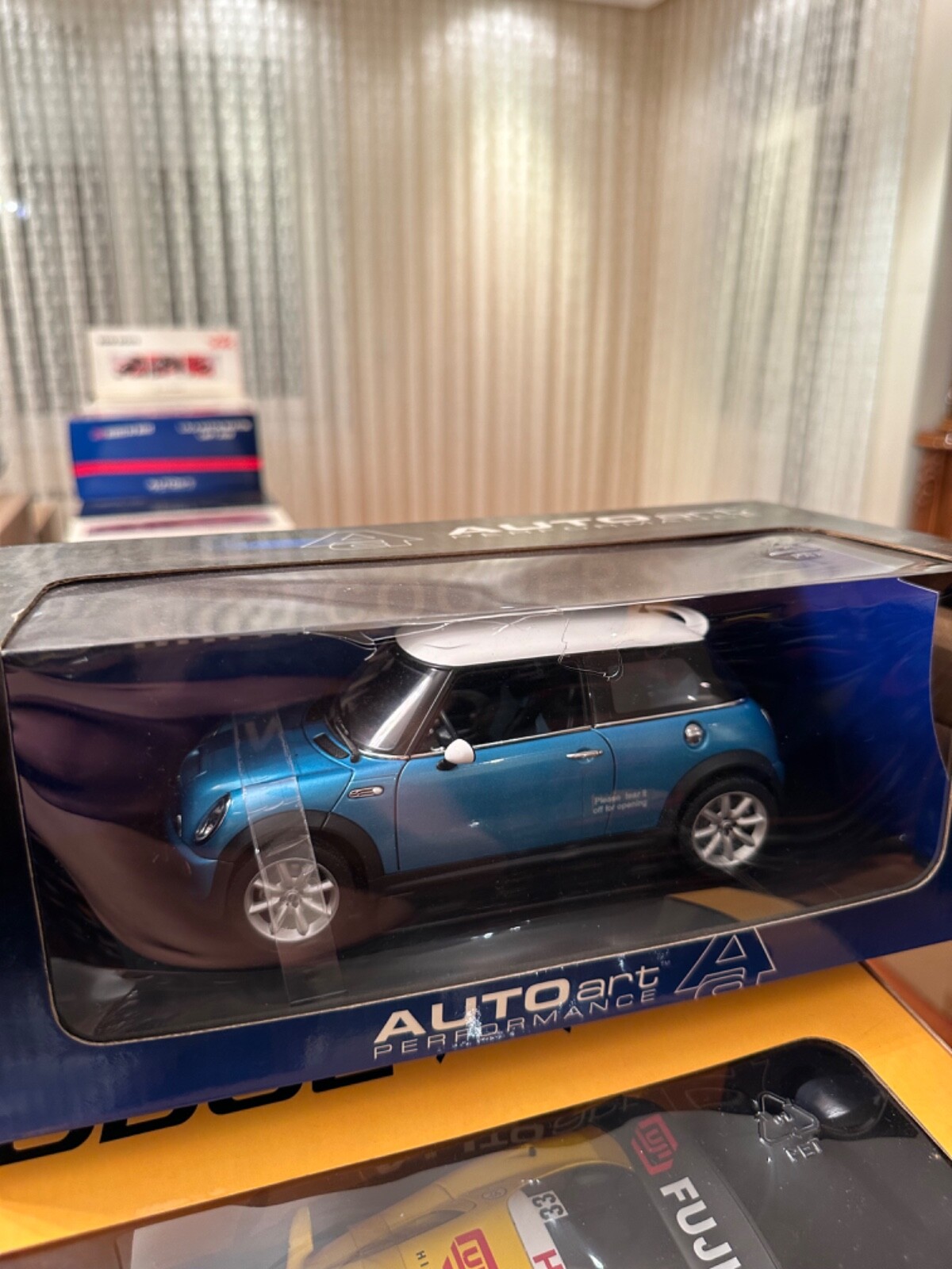 1/18 AUTOART 74841 MINI COOPER S 2002 (ELECTRIC BLUE) (WHITE ROOF)