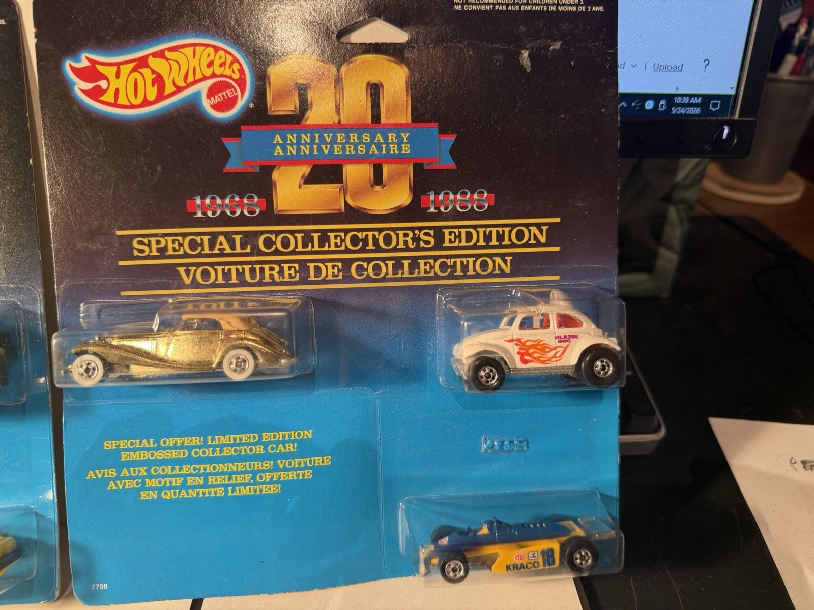 Hot Wheels 1988 20th anniversary LOT of 2 three car sets please see photos