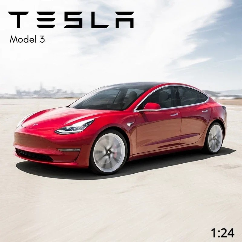 1:24 Tesla Model 3 Model Y Alloy Car Model Diecast Metal Toy Vehicles Car Model