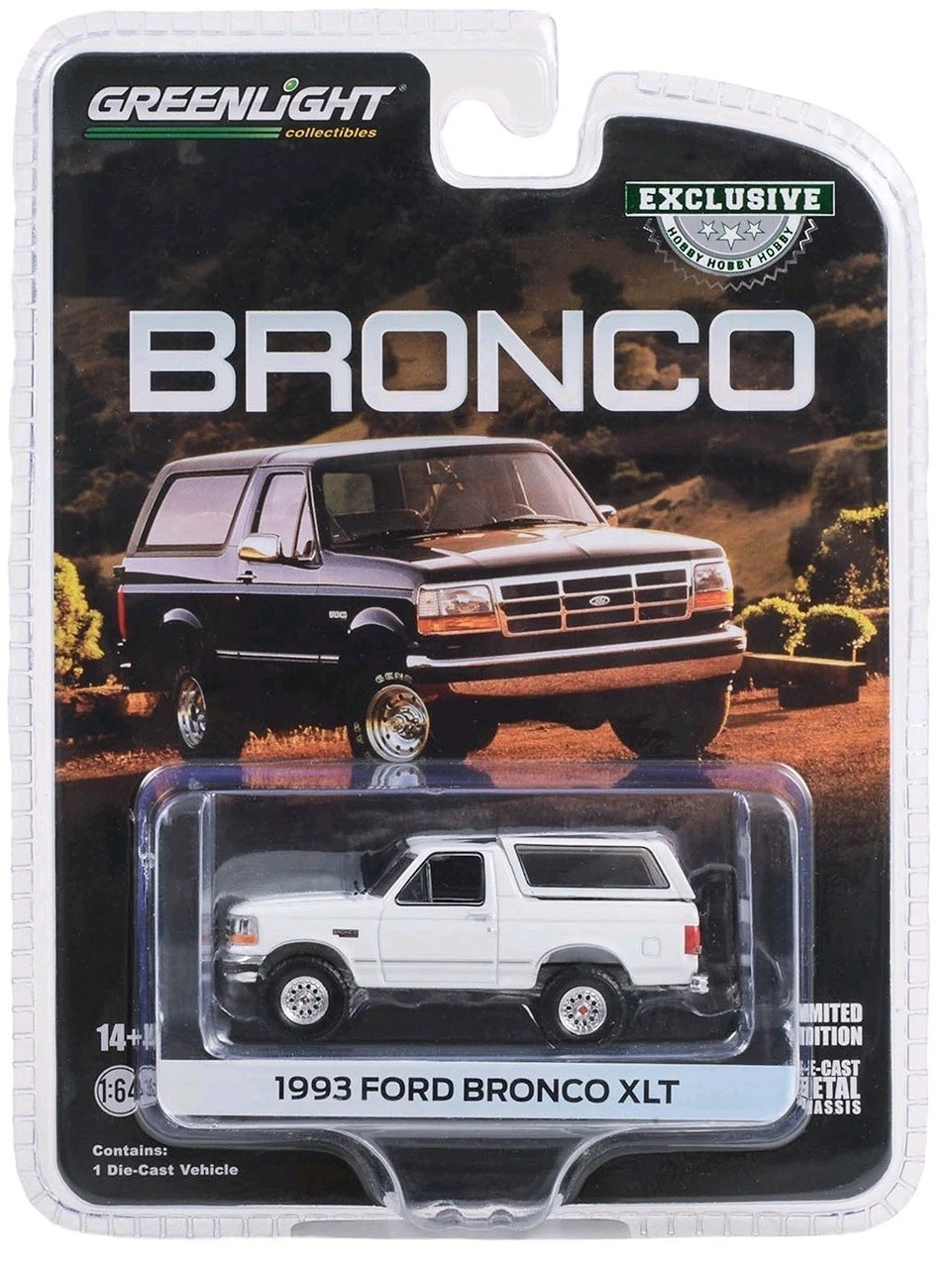 GREENLIGHT HOBBY EXCLUSIVE 1:64 1993 FORD BRONCO XLT OJ SIMPSON HOBBY EXCLUSIVE