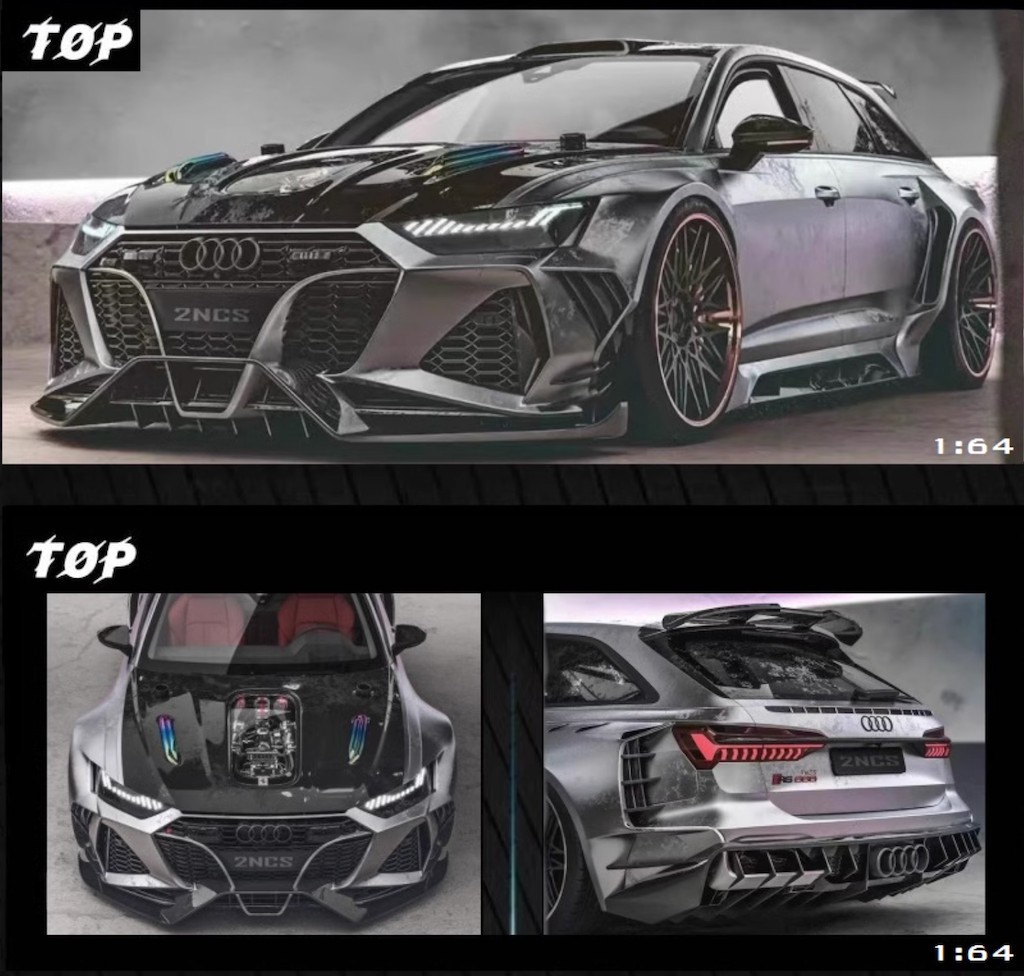 Top 1:64 RS6 2NCS Wagon Racing Sports Diecast Model Metal Car