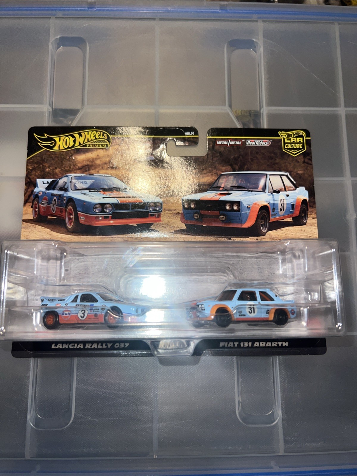 Hot Wheels Premium Car Culture 2 Pack Gulf Lancia Rally 037 & Fiat 131 Abarth!!!