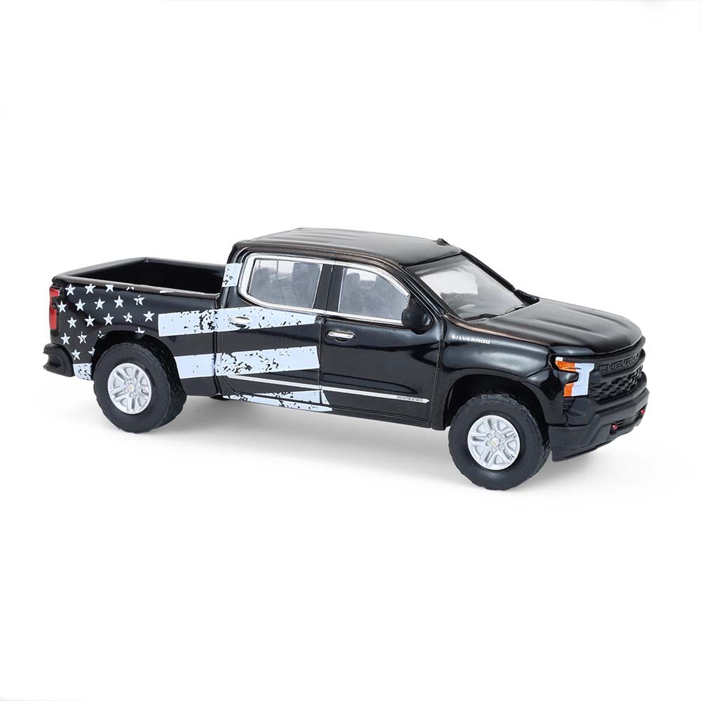 1/64 2023 Chevrolet Silverado Truck, Stars & Stripes, Blue Collar #14 35300-F