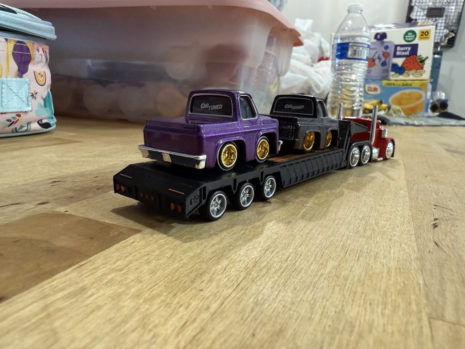 3D Printed Car Tuned Rig 2 Car Trailer 1:64