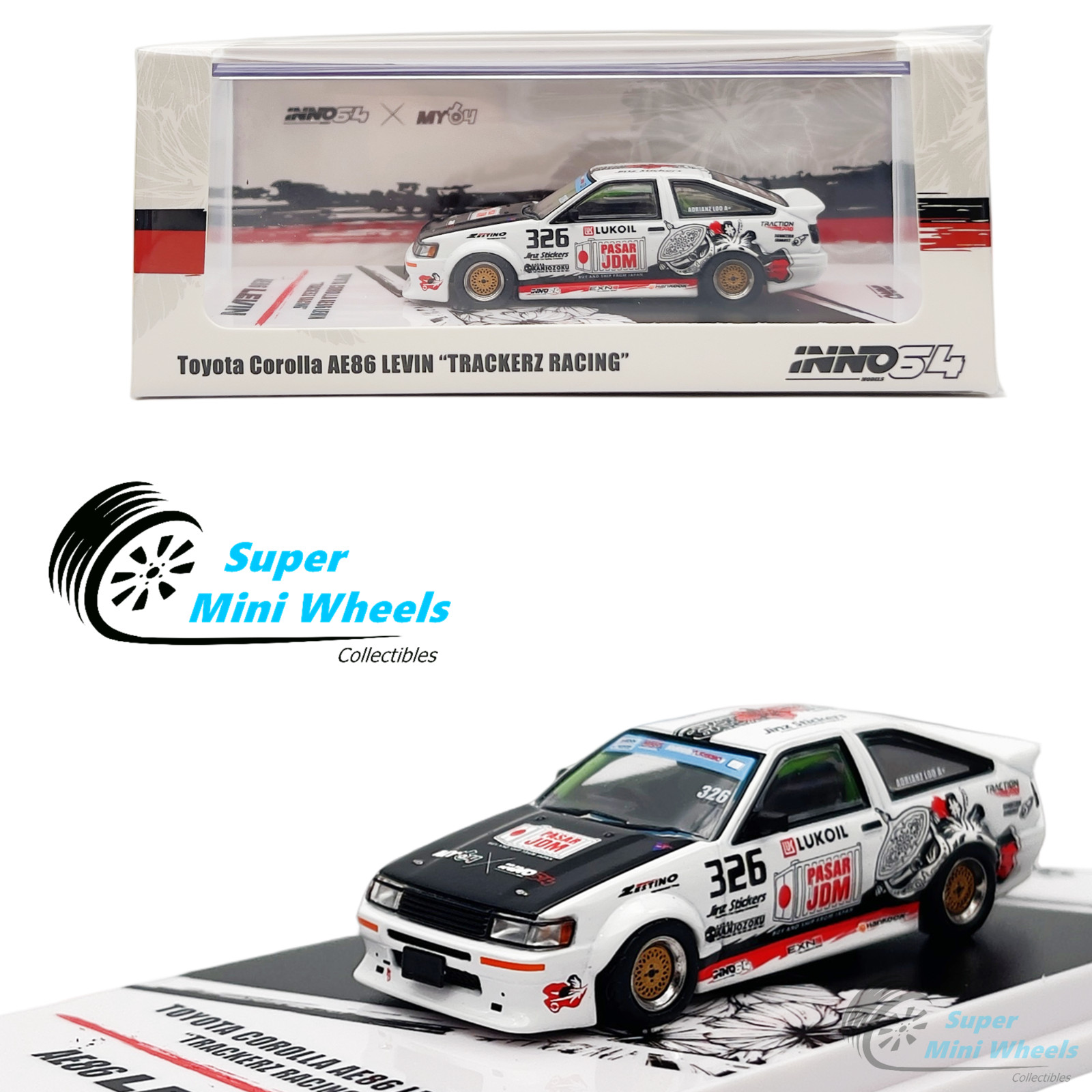 INNO64 1:64 Toyota Corolla AE86 Lievin “Trackerz Racing” Malaysia Exclusives