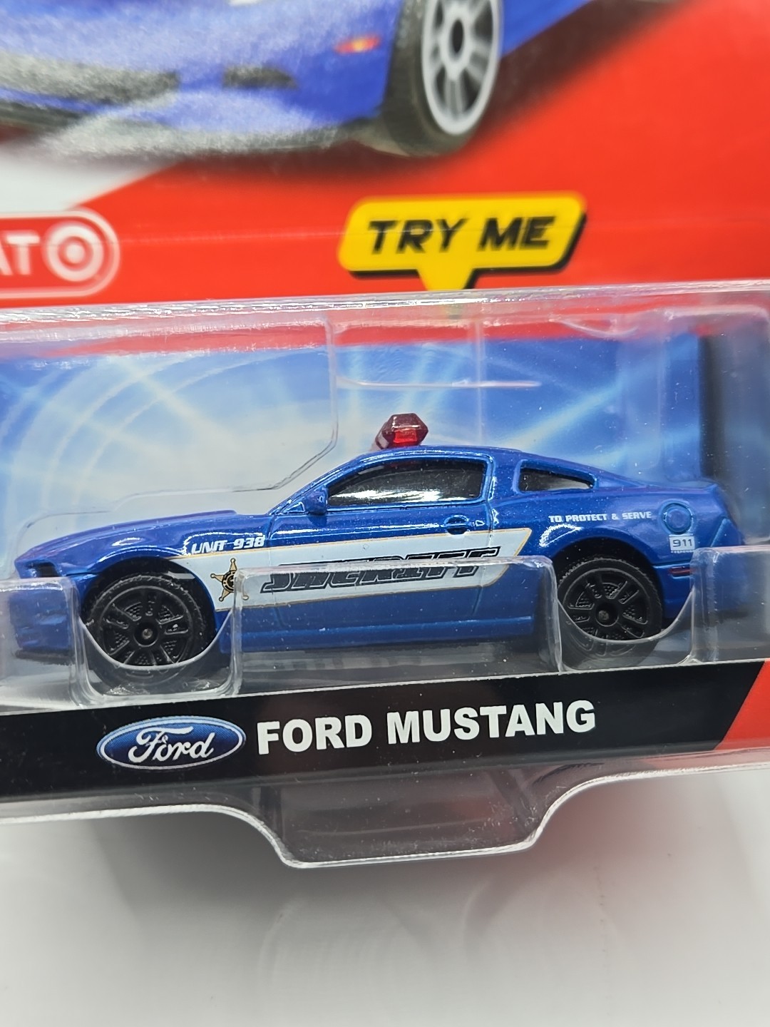 JADA TARGET HERO PATROL Lights & Sounds Ford MUSTANG POLICE SHERIFF Black Blue